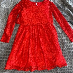 Red lace dress